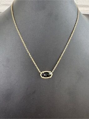 Kendra Scott Elisa Gold & Black Opaque Glass Necklace